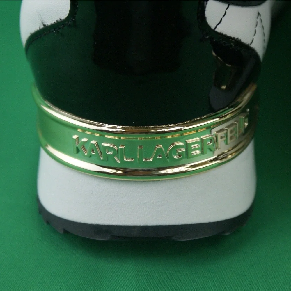 Karl Lagerfeld Paris Melody‎ Black/White Faux Leather Platform Womens Sneakers 8